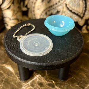 Tupperware Vintage Wonderlier Bowl & Lid Keychain - Blue Bowl / White Top